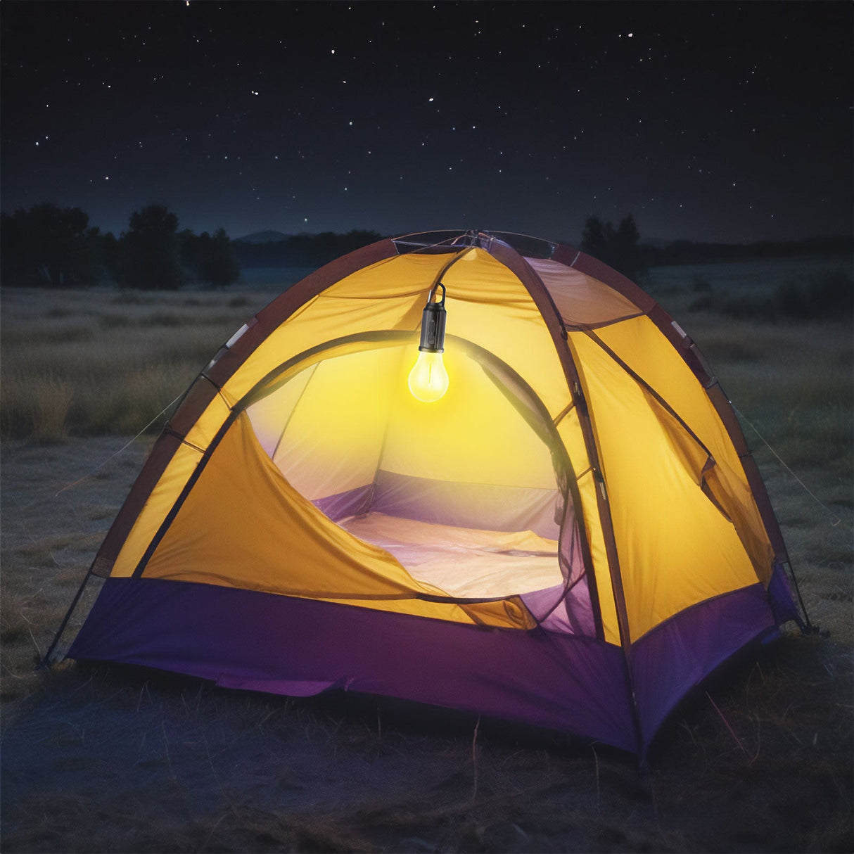 Solarna vanjska lampa u obliku žarulje s USB-C punjenjem