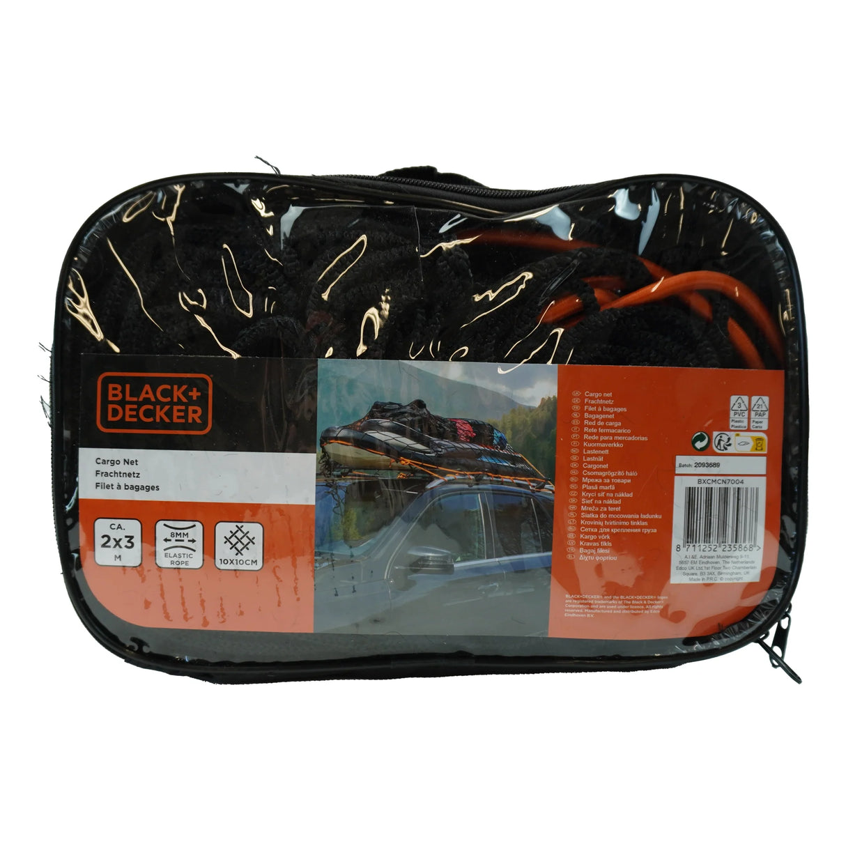 Red de sujeción de carga Black+Decker 2 x 3 m con bolsa de almacenamiento