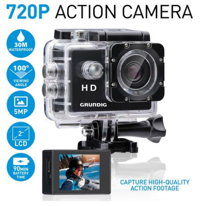 Grundig Action-Cam – Wasserdicht bis 30 m, HD-Qualität