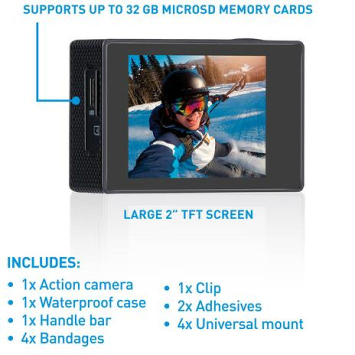 Grundig Action-Cam – Wasserdicht bis 30 m, HD-Qualität