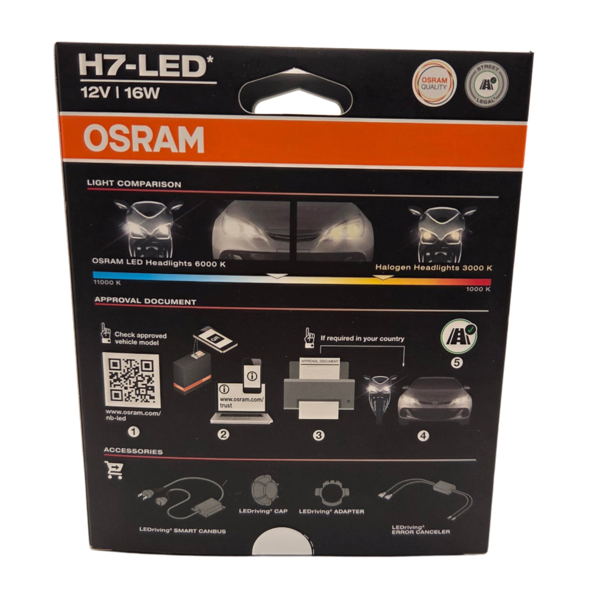 Set becuri LED auto Osram Night Breaker H4 și H7