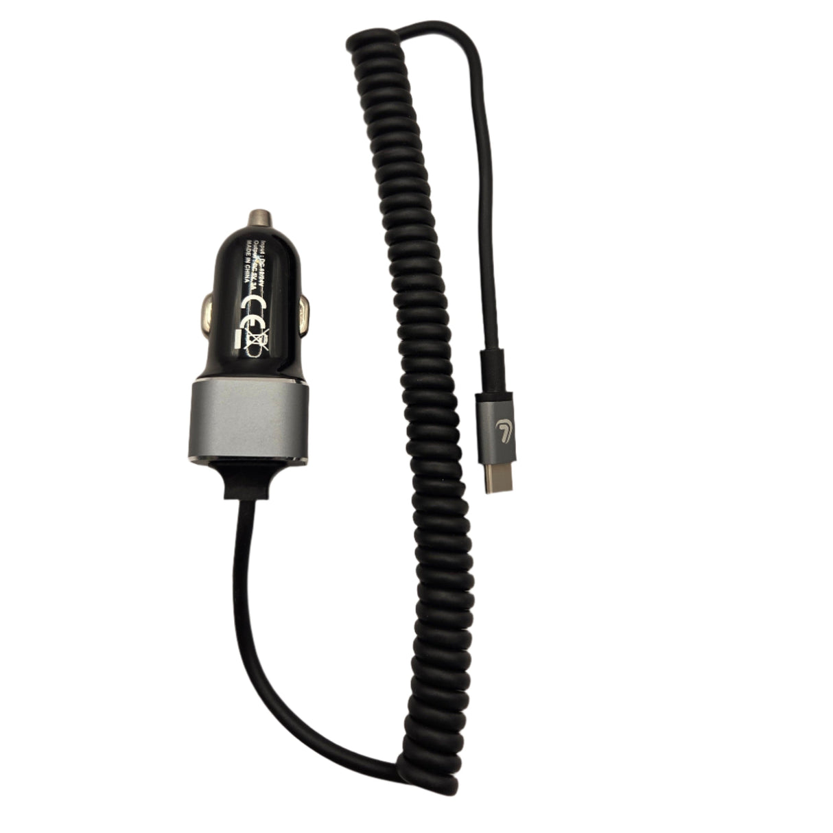 Φορτιστής Αυτοκινήτου USB Type-C με Σπιράλ Καλώδιο 150cm και Έξοδο 3000mA