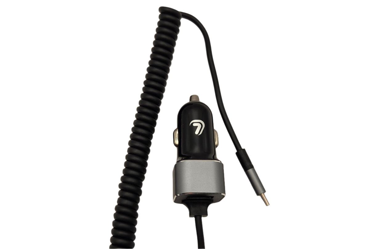 Φορτιστής Αυτοκινήτου USB Type-C με Σπιράλ Καλώδιο 150cm και Έξοδο 3000mA