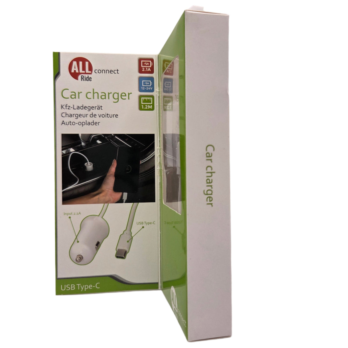 Încărcător USB auto Type-C cu cablu de 1,2 m – All Ride