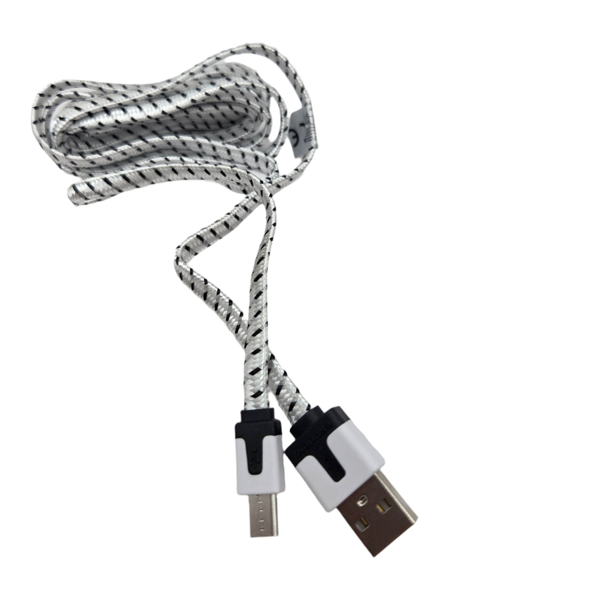 Micro USB-B kabel za prijenos podataka i punjenje, 2 m, crno-bijeli