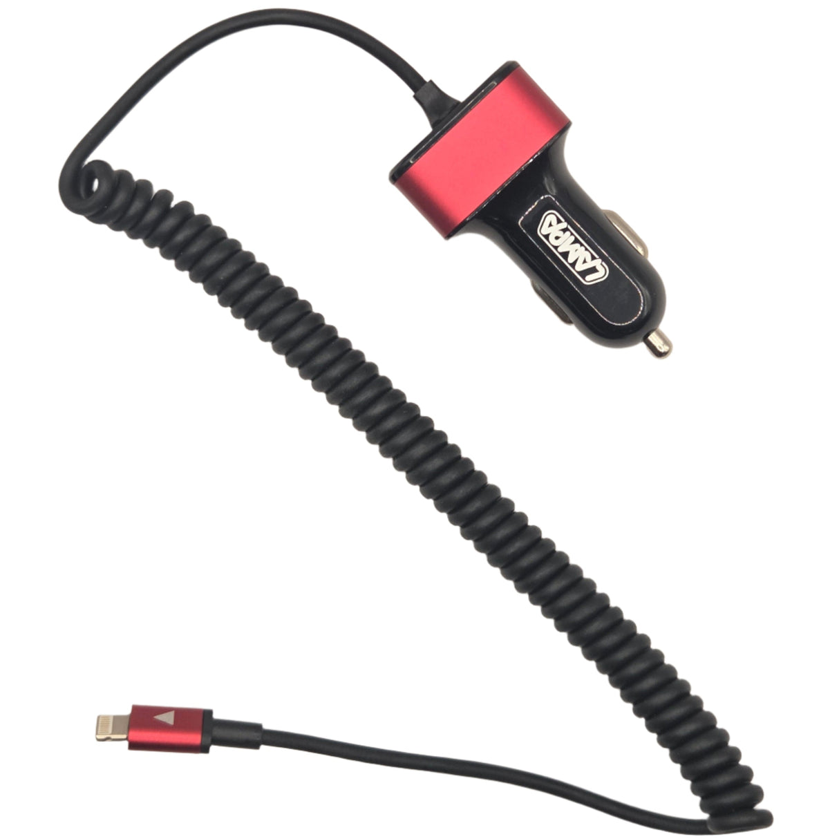 Caricatore Auto con Doppia Porta USB, Micro USB e iPhone