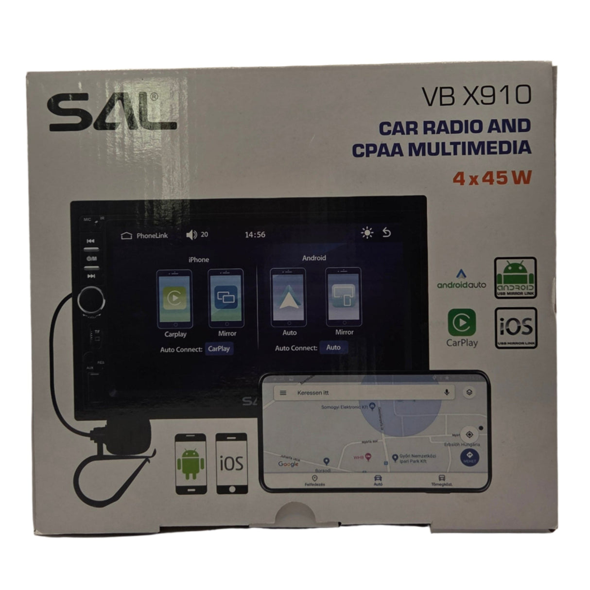 Radio auto și player multimedia VBX910 cu ecran tactil de 7"