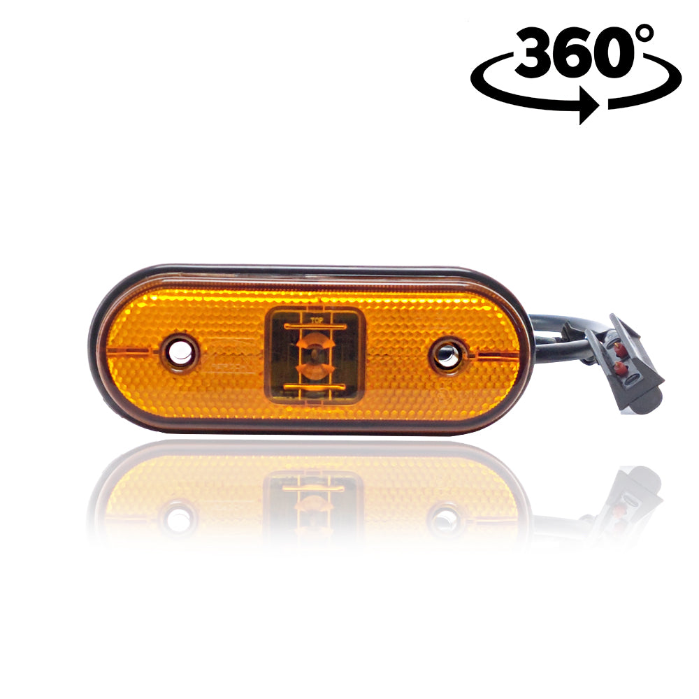 LED Πλαϊνή Λάμπα Θέσης Unipoint Κίτρινη με Καλώδιο 0,5m Aspöck