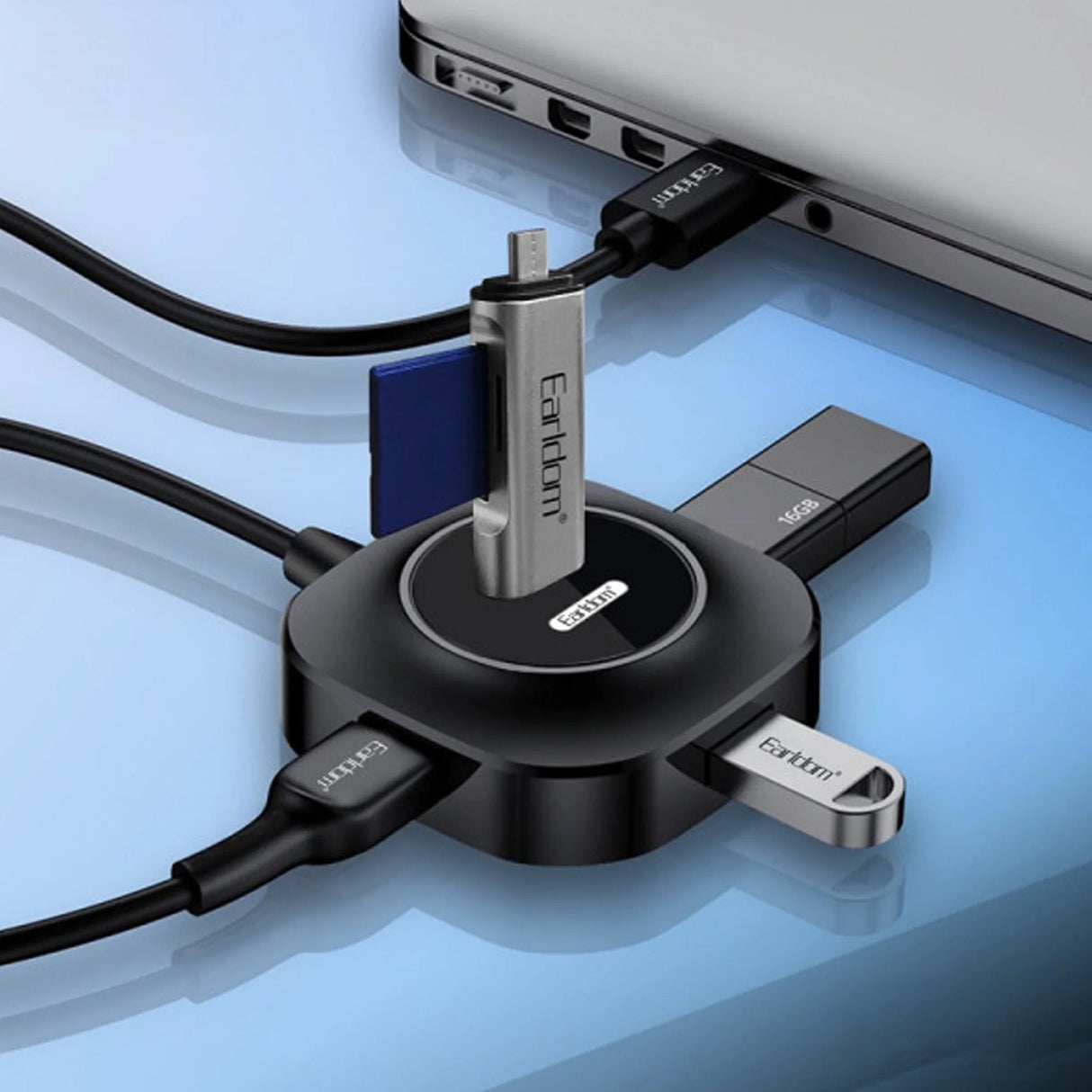 Hub USB 4 Porte con Connettore USB-C - Nero