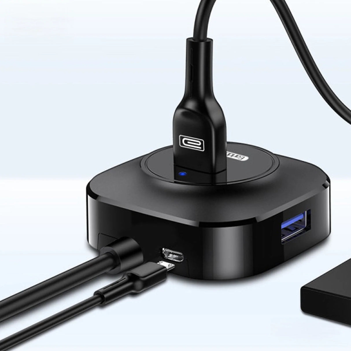 Hub USB 4 Porte con Connettore USB-C - Nero