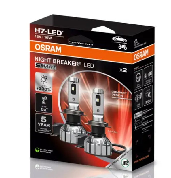 Set becuri LED auto Osram Night Breaker H4 și H7