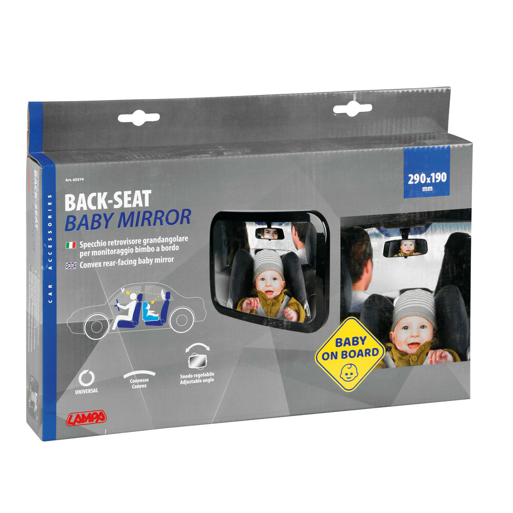 Baby-Rückspiegel für Kopfstütze, 360° verstellbar, 290×190 mm