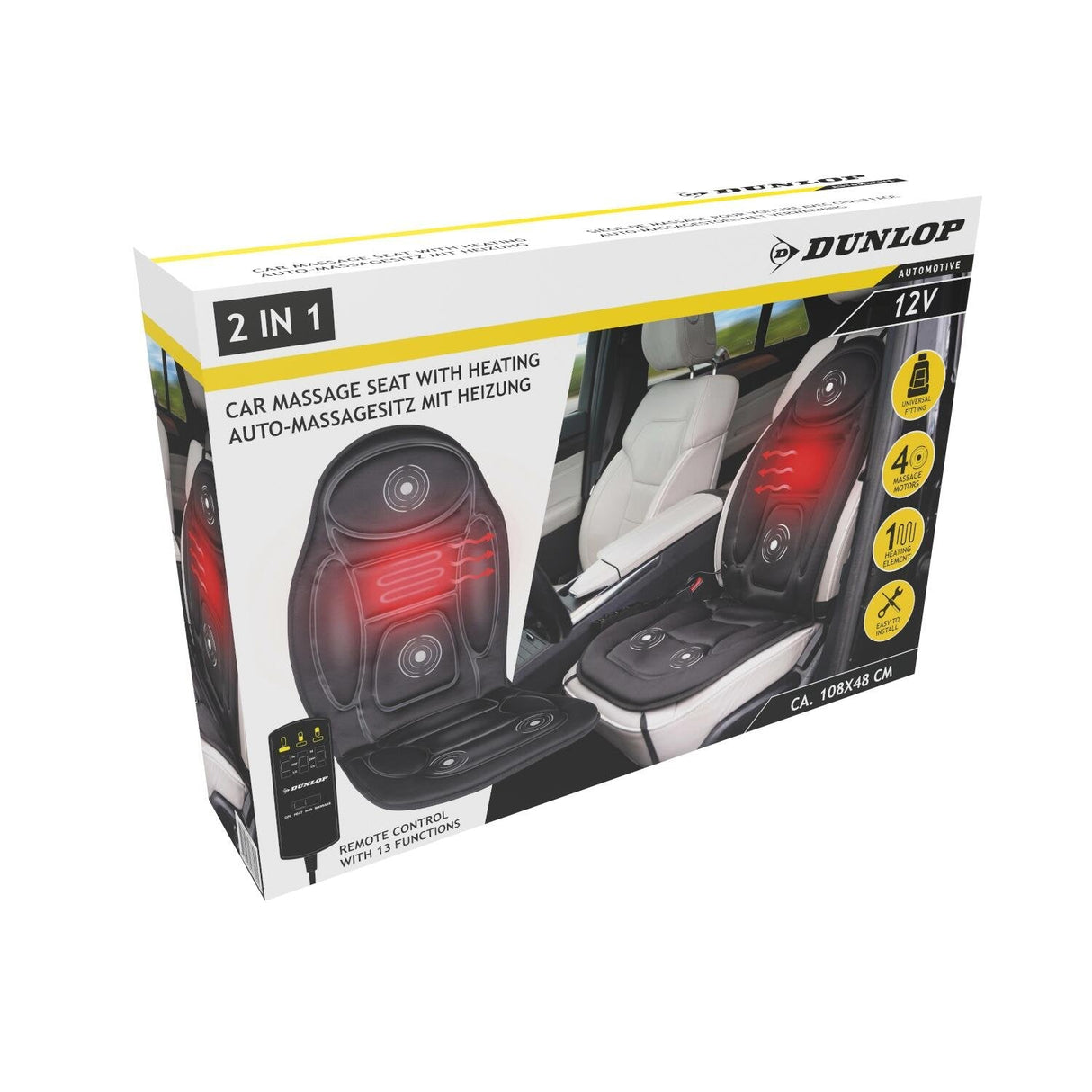 Θερμαινόμενο Κάλυμμα Καθίσματος Αυτοκινήτου με Μασάζ Dunlop