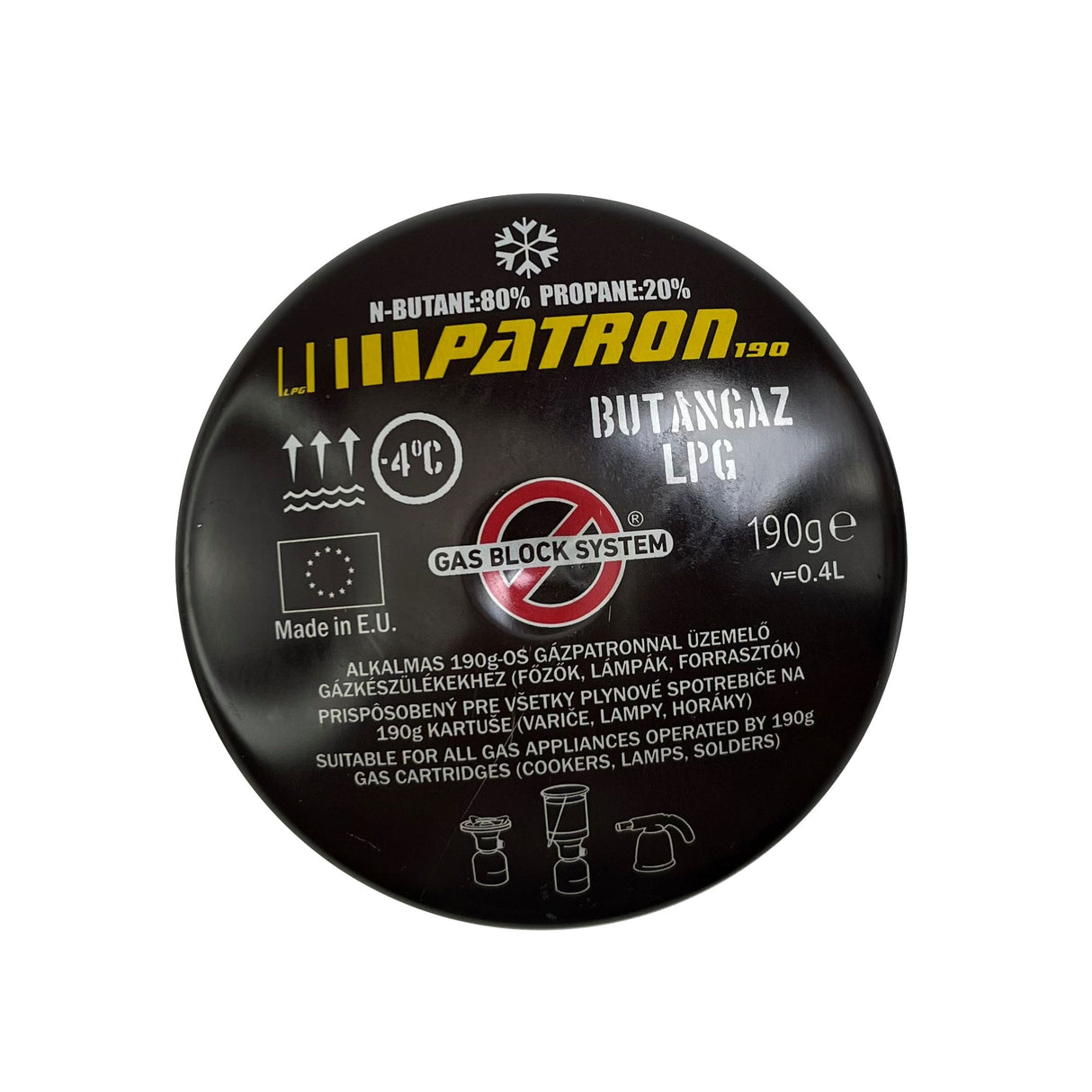 Plynová kartuše 190 g s bezpečnostním ventilem