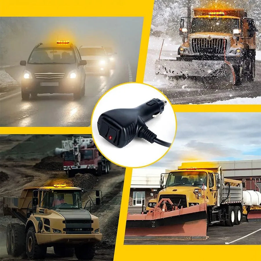 Barra de Luz Intermitente Amarela para Veículos