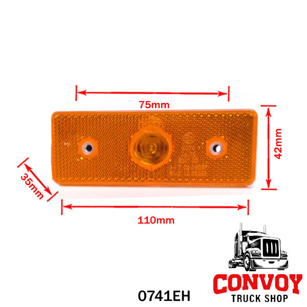 Zabudovatelné poziční světlo s prismou, žluté, 4 LED, 24V
