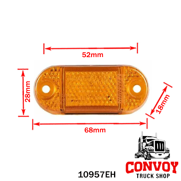 Luz LED de posición ovalada empotrable para camiones y remolques