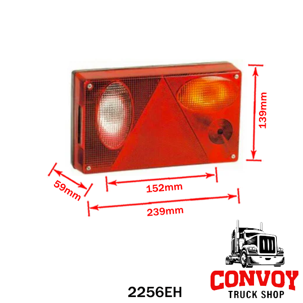 Trailer Lamp with Triangular Prism Lens