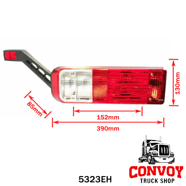 Piloto trasero izquierdo de 5 funciones para remolques Krone con luz de posición lateral