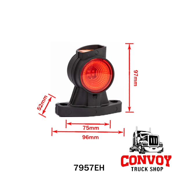 Πλαϊνό φως θέσης LED Omega με μικροπρίσμα, 3 λειτουργιών