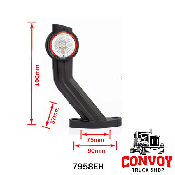 Lampada LED Segnalatore di Larghezza ad Angolo con 3 Funzioni e Microprismi