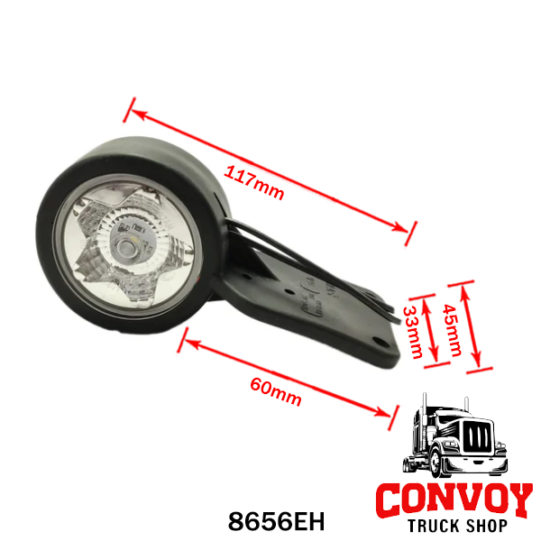 LED-Breitseitenmarkierungsleuchte Omega mit Stern-Design, Gummigehäuse, 12/24V