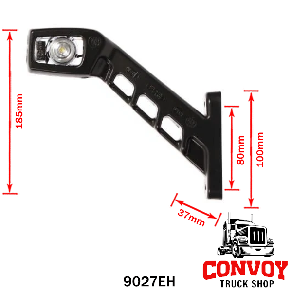 Feu de gabarit à LED sur bras coudé en caoutchouc – Grand modèle