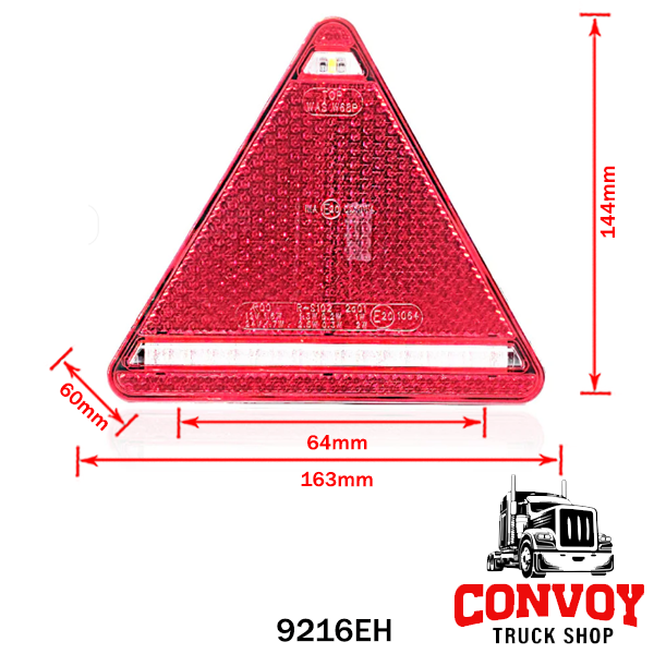 Luz Traseira LED Triangular 4 Funções para Reboques - Esquerda