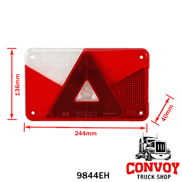 Staklo stražnjeg svjetla za prikolicu Aspöck Multipoint V – lijevo