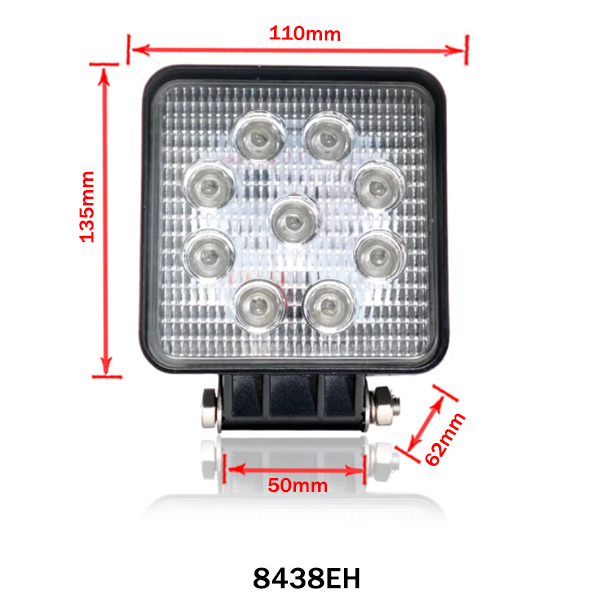LED delovna luč s širokim modrim snopom, 27W, 12/24V