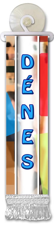 Personalisierte Mini-Flagge mit Namen (A–E) – Dekoration mit Saugnapf