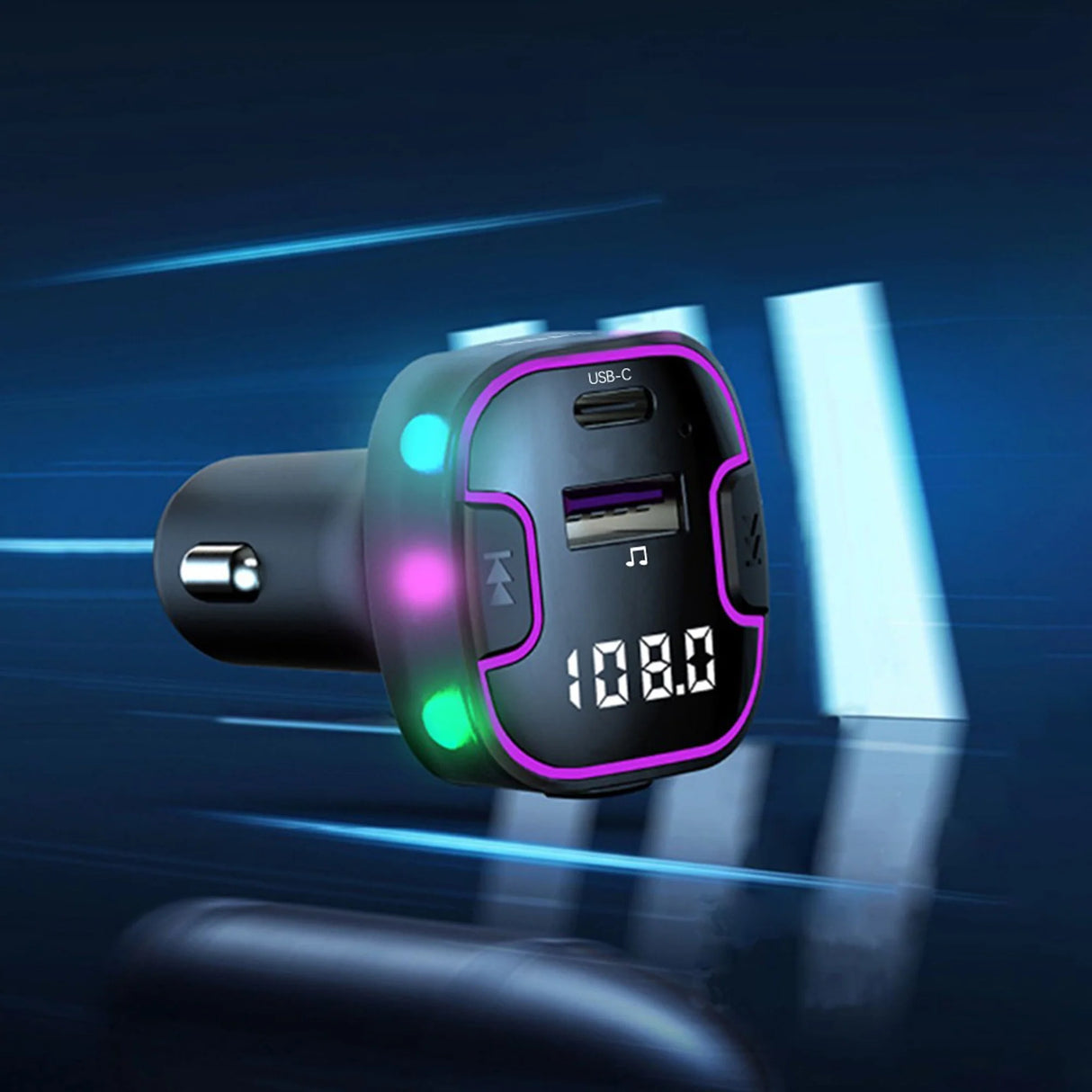 Transmissor FM e Carregador Veicular com Bluetooth Earldom ET-M109