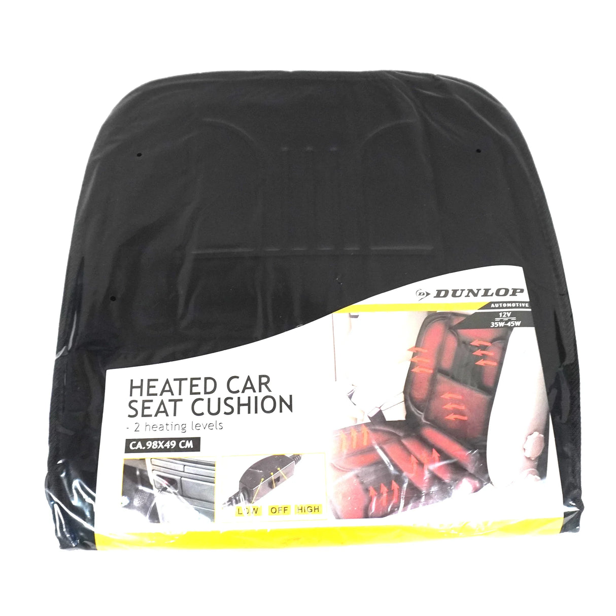 Funda de asiento calefactable Dunlop 12V con 2 niveles de calor