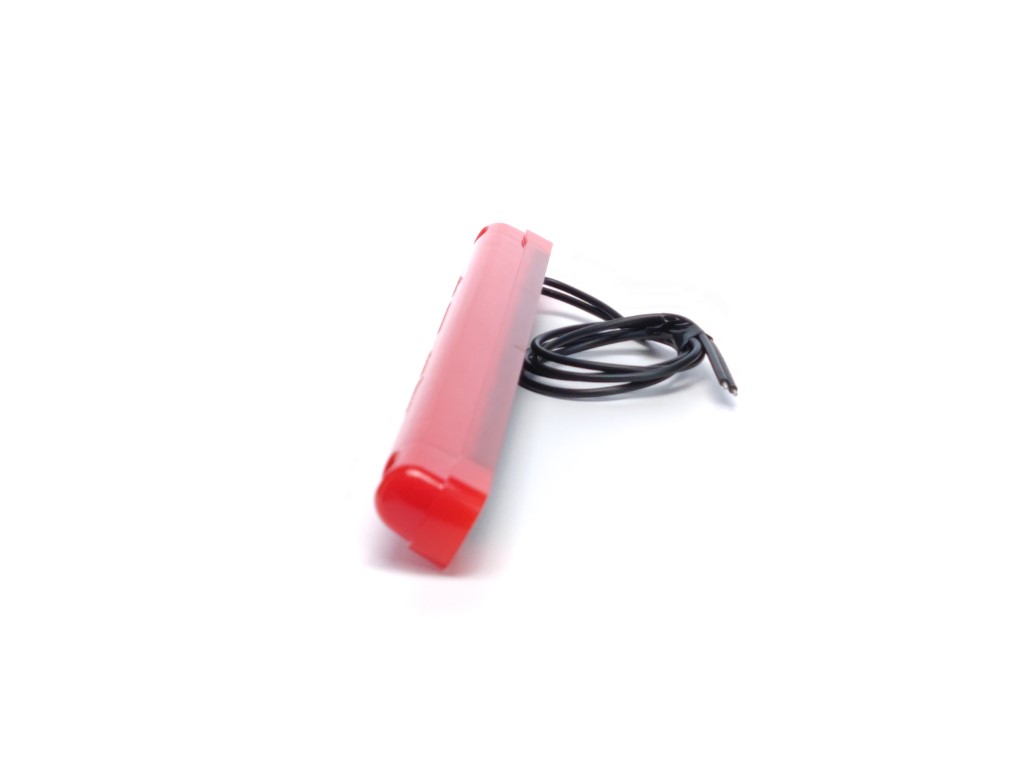 LED позиционна лампа, червена, 24 см, матирано стъкло, 12/24V