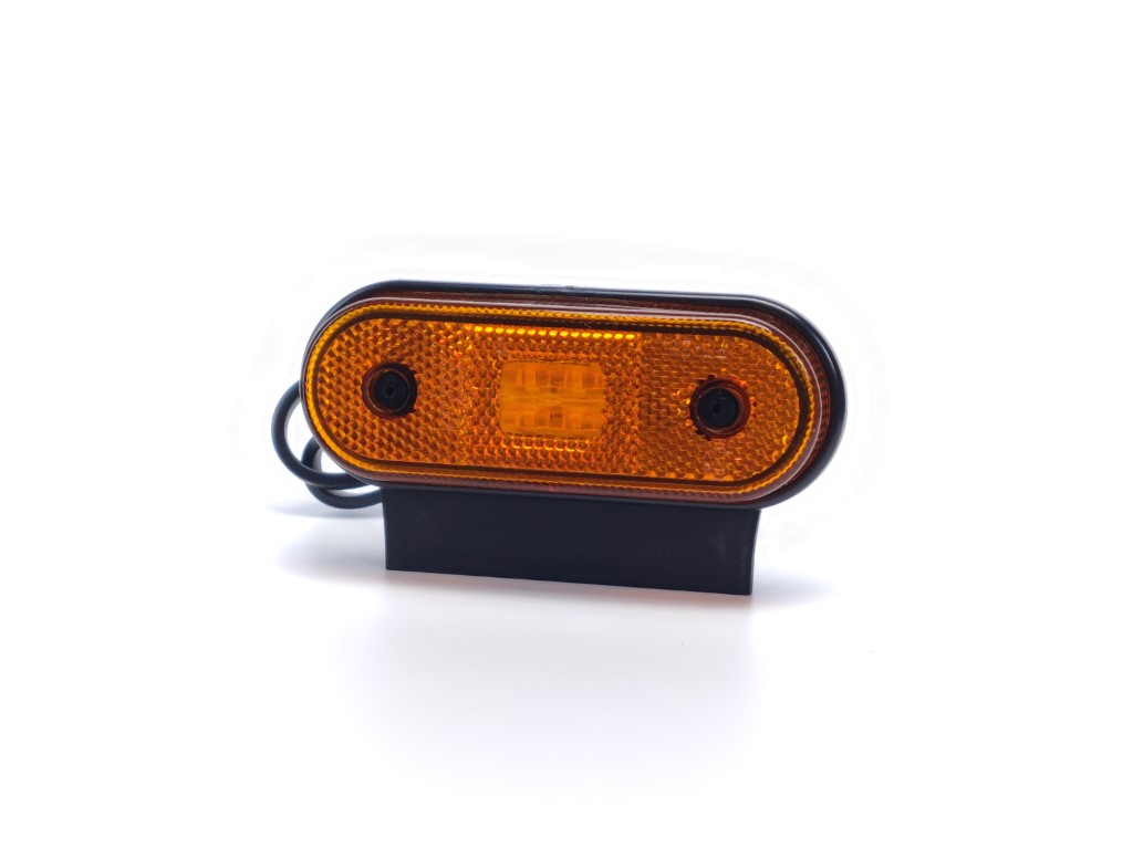 Feu de position LED arrondi jaune avec support – 4 LED