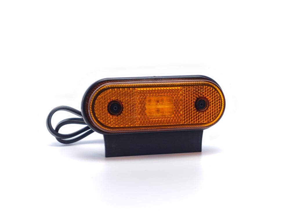 Feu de position LED arrondi jaune avec support – 4 LED