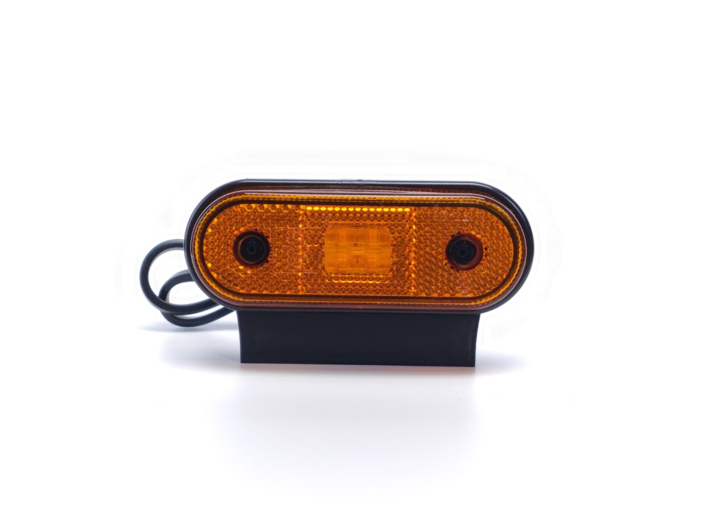 Feu de position LED arrondi jaune avec support – 4 LED