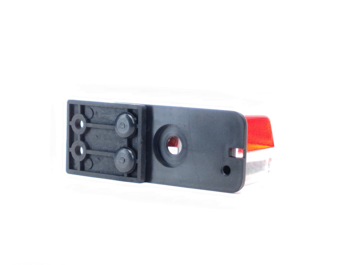 Pozicijska svjetiljka crveno-bijela s ravnim nosačem i vijčanim pričvršćivanjem