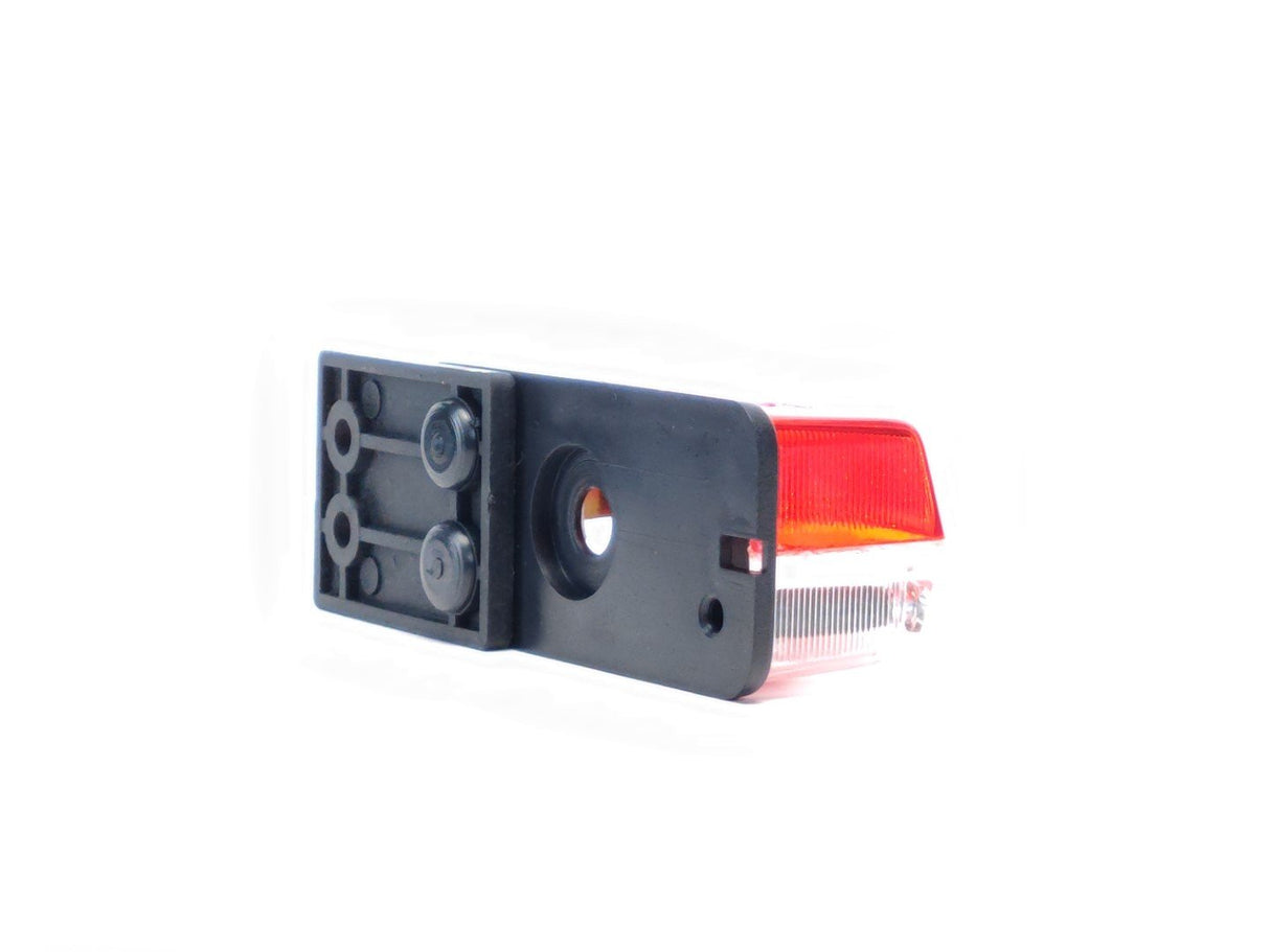 Pozicijska svjetiljka crveno-bijela s ravnim nosačem i vijčanim pričvršćivanjem