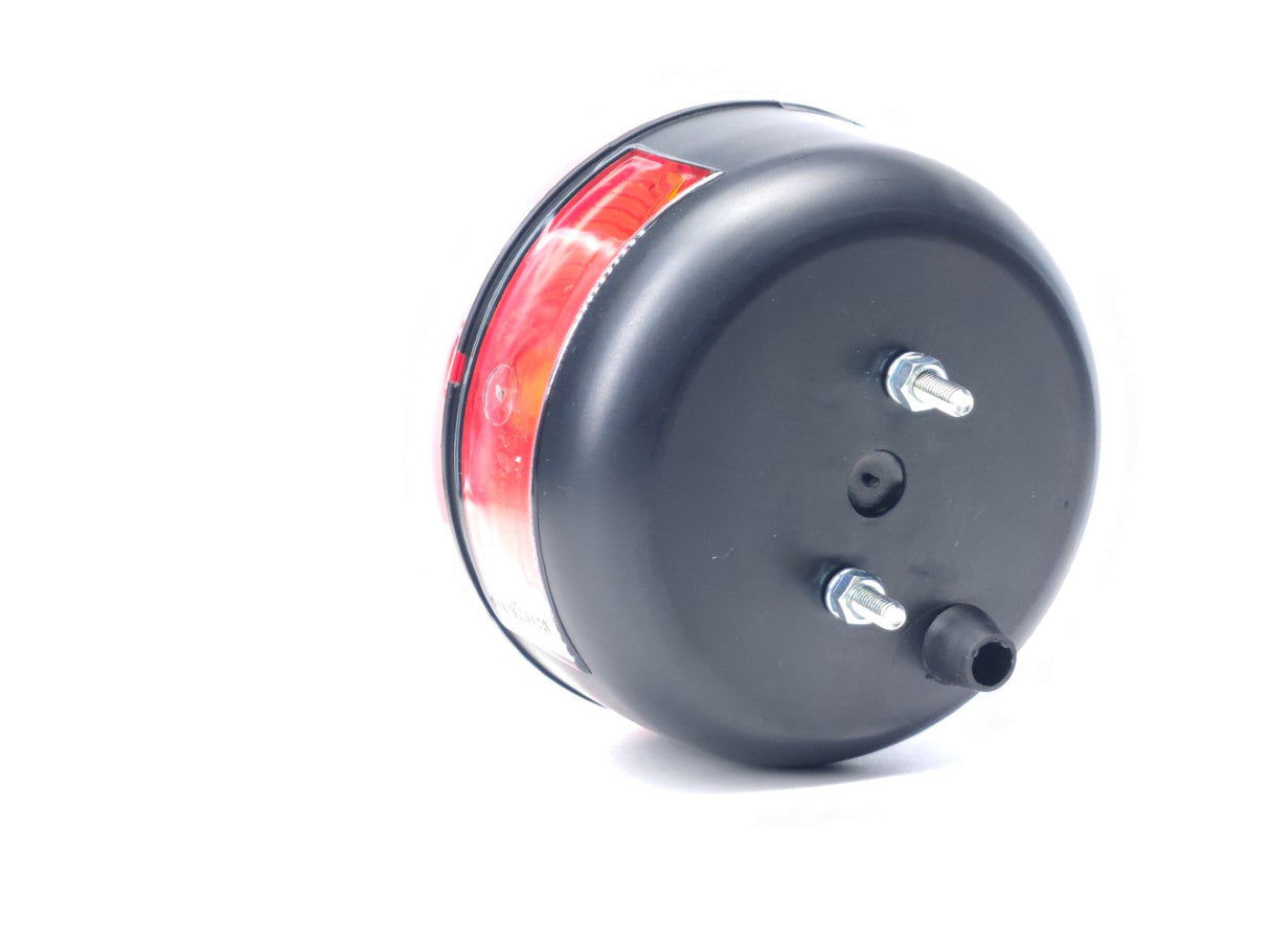 Fanale posteriore universale tondo con luce targa e indicatori laterali