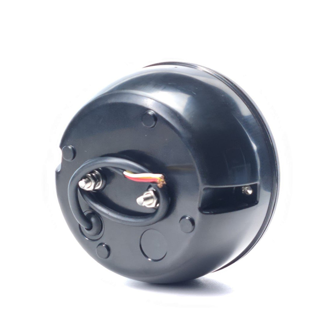 Lámpara redonda LED con luz de dirección, carcasa translúcida, 12/24V