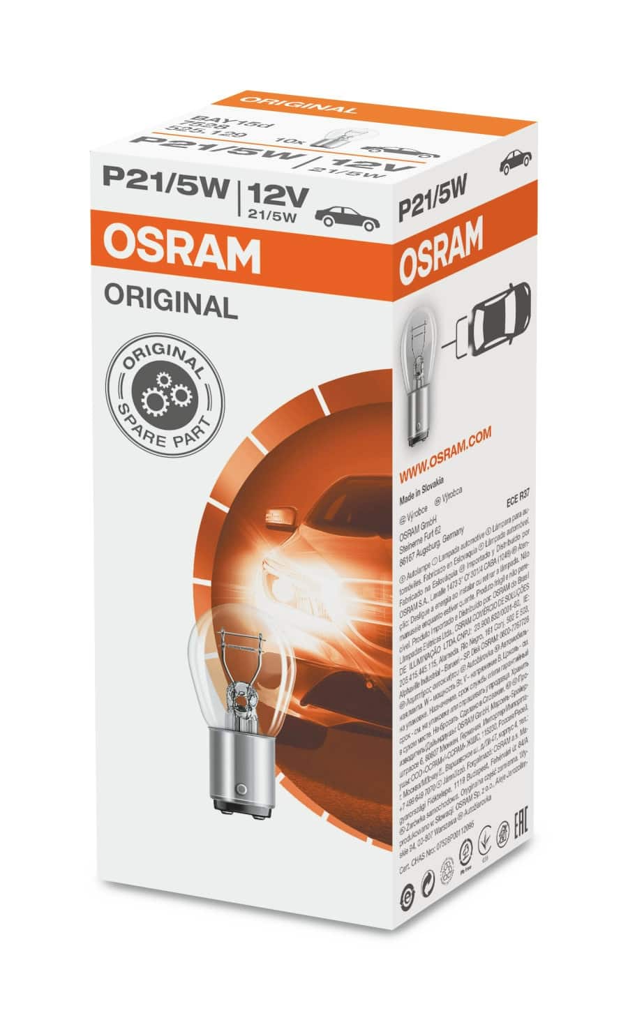 Автомобилна крушка Osram Bay15d – 12V и 24V, 21W и 21/5W
