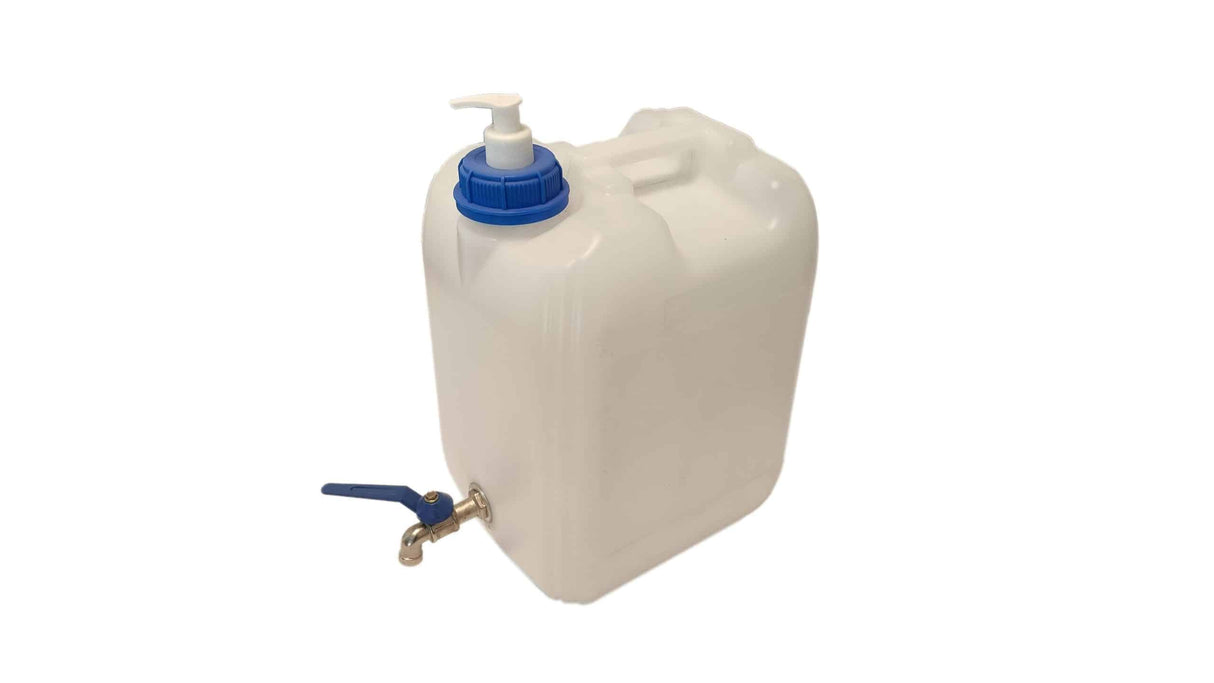 Canistră cu robinet metalic și dozator de săpun – 10L / 20L
