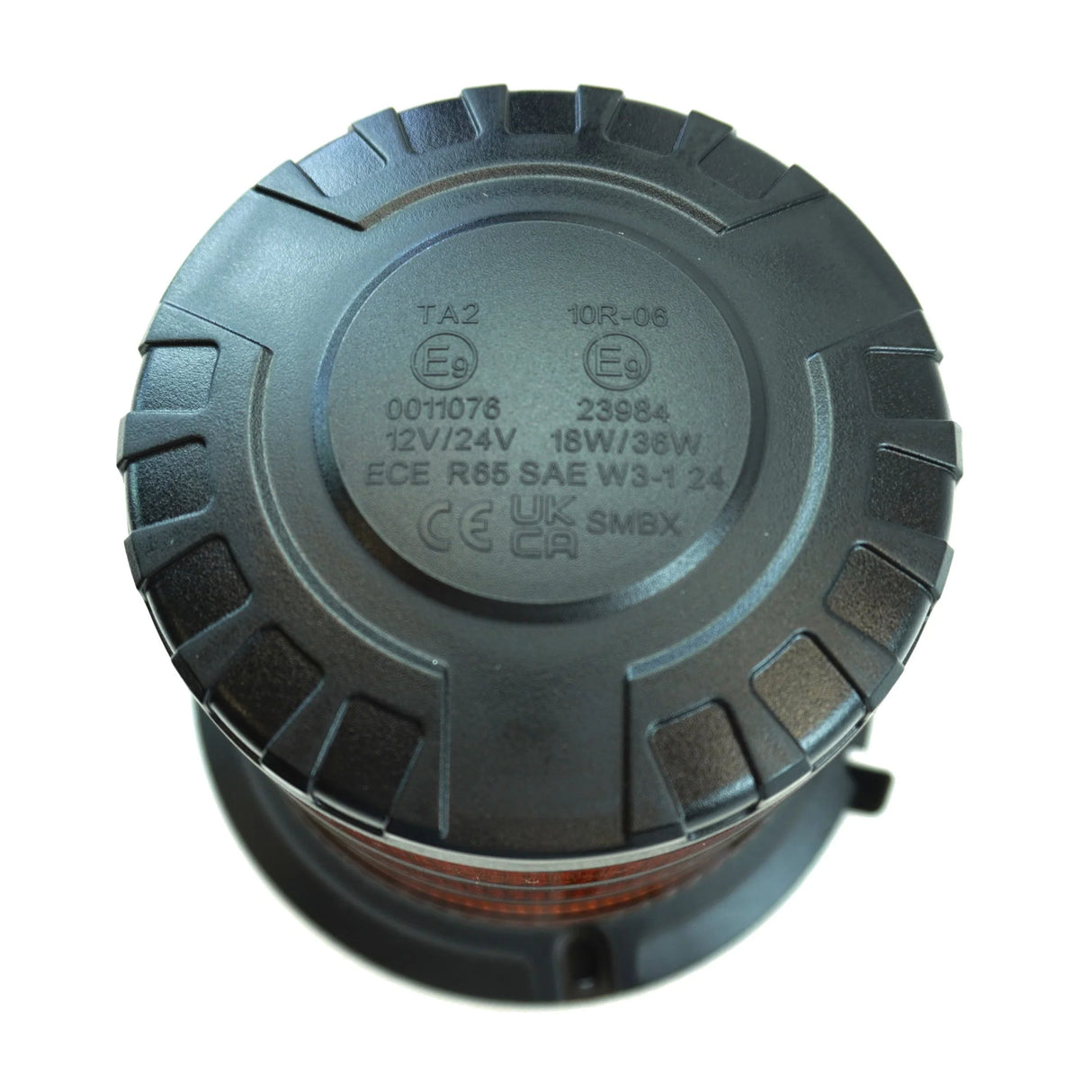 Luz LED ámbar intermitente con base magnética y conector para encendedor