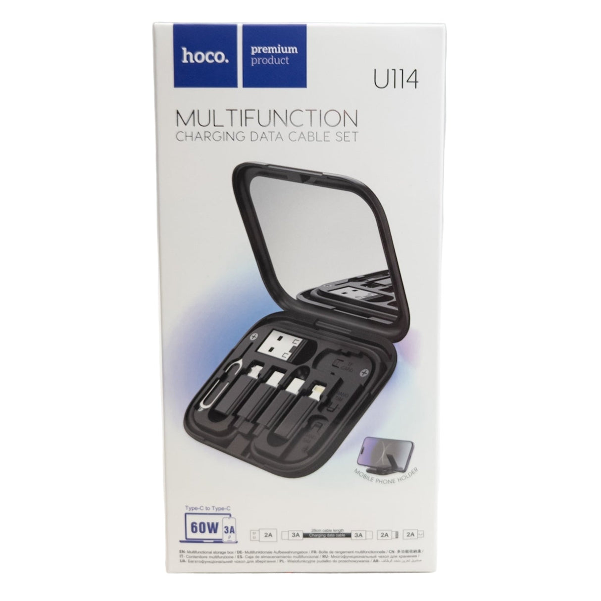 Set Cavi 6 in 1 da Viaggio con Custodia – Nero Hoco U114