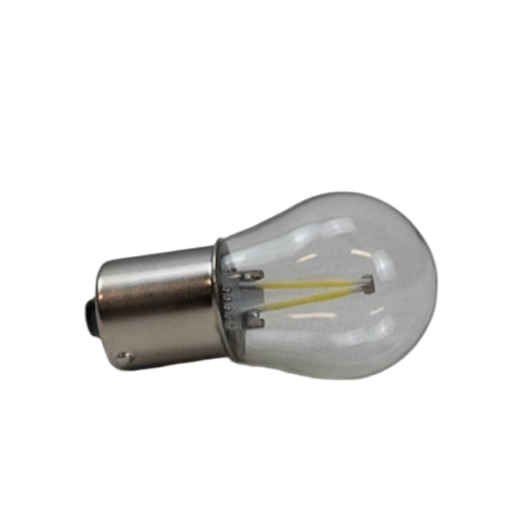 Bílá LED žárovka 2LED COB 12/24V BA15S