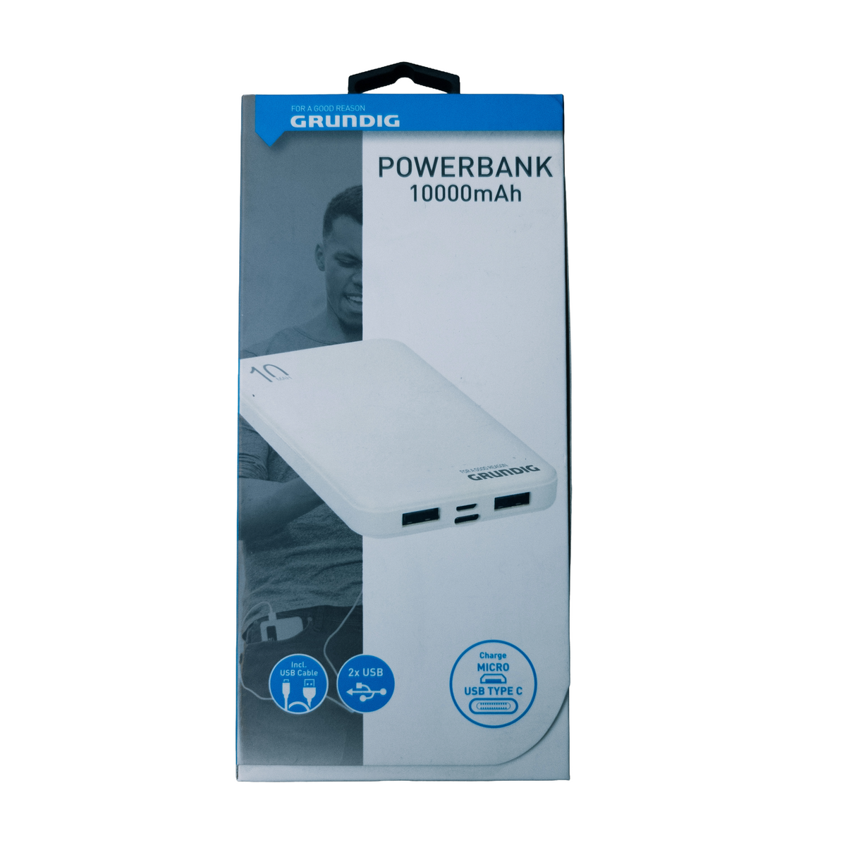 Power Bank Grundig 10.000mAh Λευκό – Για Φορητή Ενέργεια & Θερμαινόμενα Γιλέκα