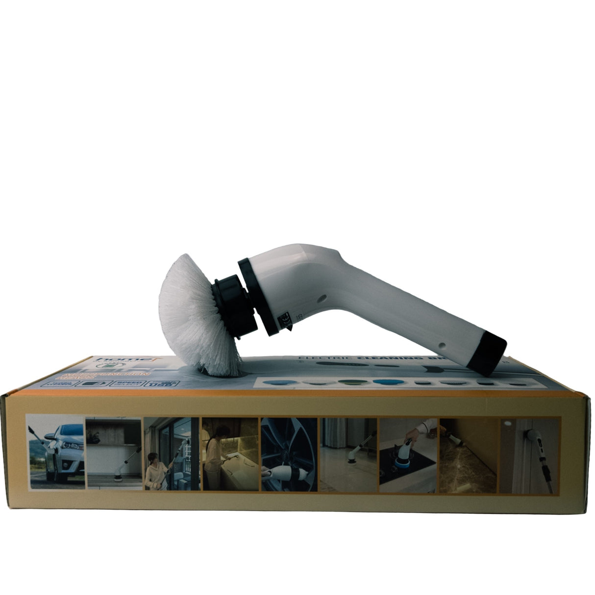 Brosse de nettoyage électrique avec manche télescopique – 8 têtes incluses, 25W