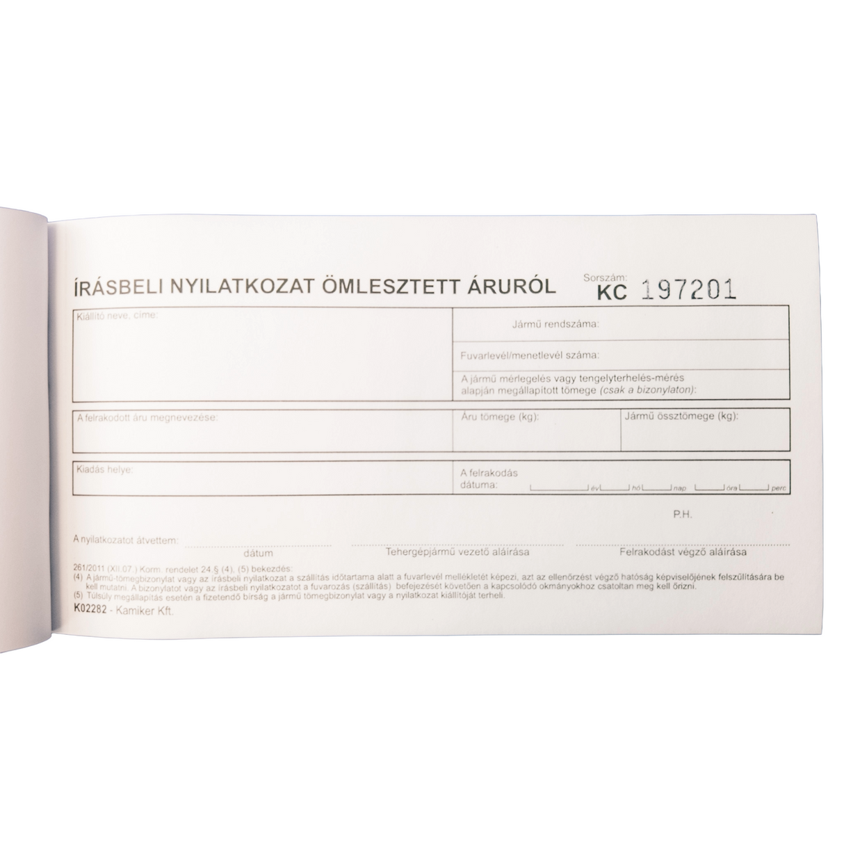 Formulář pro přepravu sypkého zboží – blok 50×2 listy