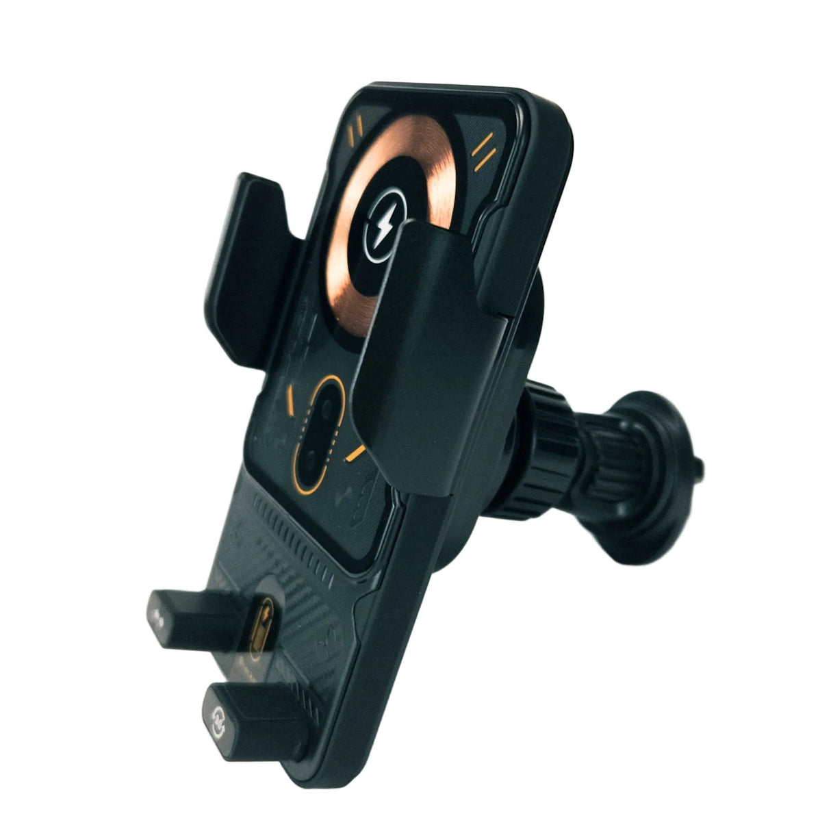 Držiak na telefón do auta s bezdrôtovým nabíjaním na mriežku ventilácie, 90° otočný